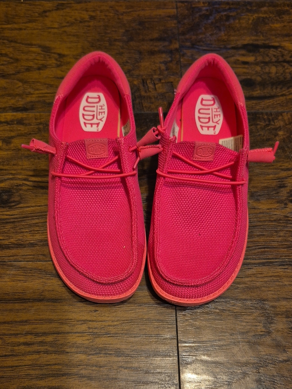 Hey Dude Women Pink Canvas Moccasin Shoes